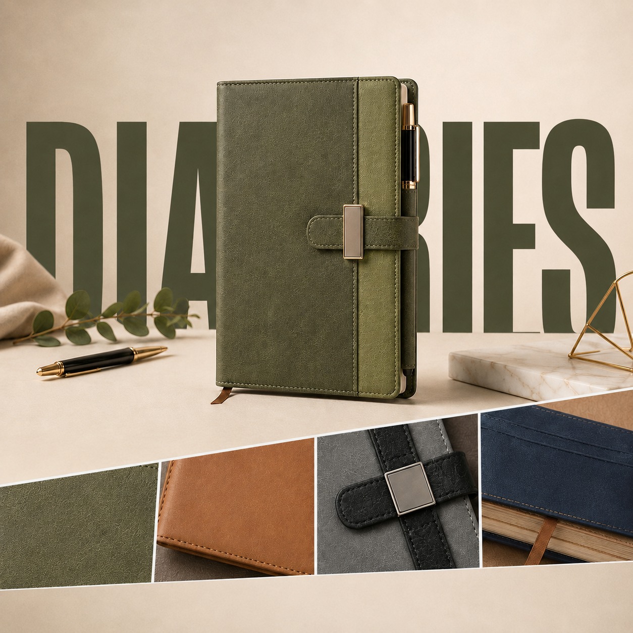 Collection of branded TruePrint diaries